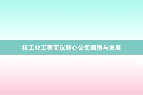 核工业工程商议野心公司编削与发展