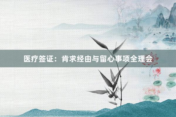 医疗签证：肯求经由与留心事项全理会